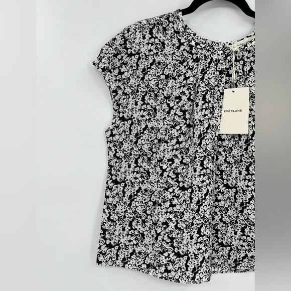 🆕 NWT Everlane The Gathered Neck Top Blouse Floral Flower Capped Sleeve Sz XXS - Picture 8 of 16